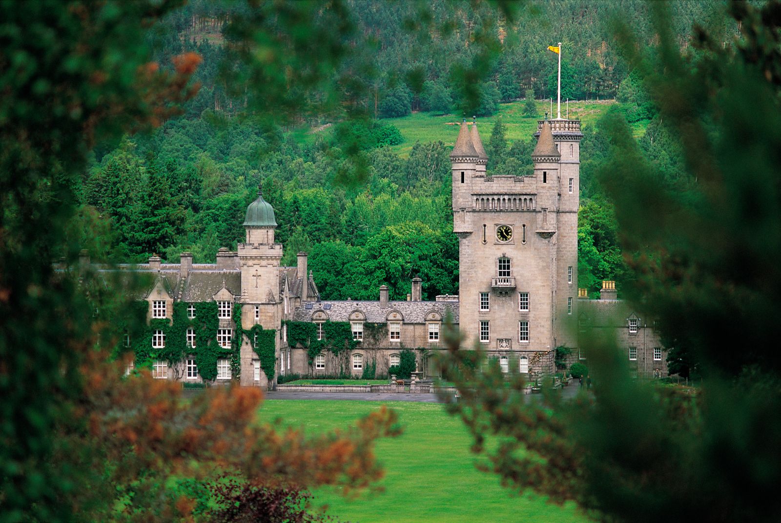 Exterior view of Balmoral Castle in Scotland