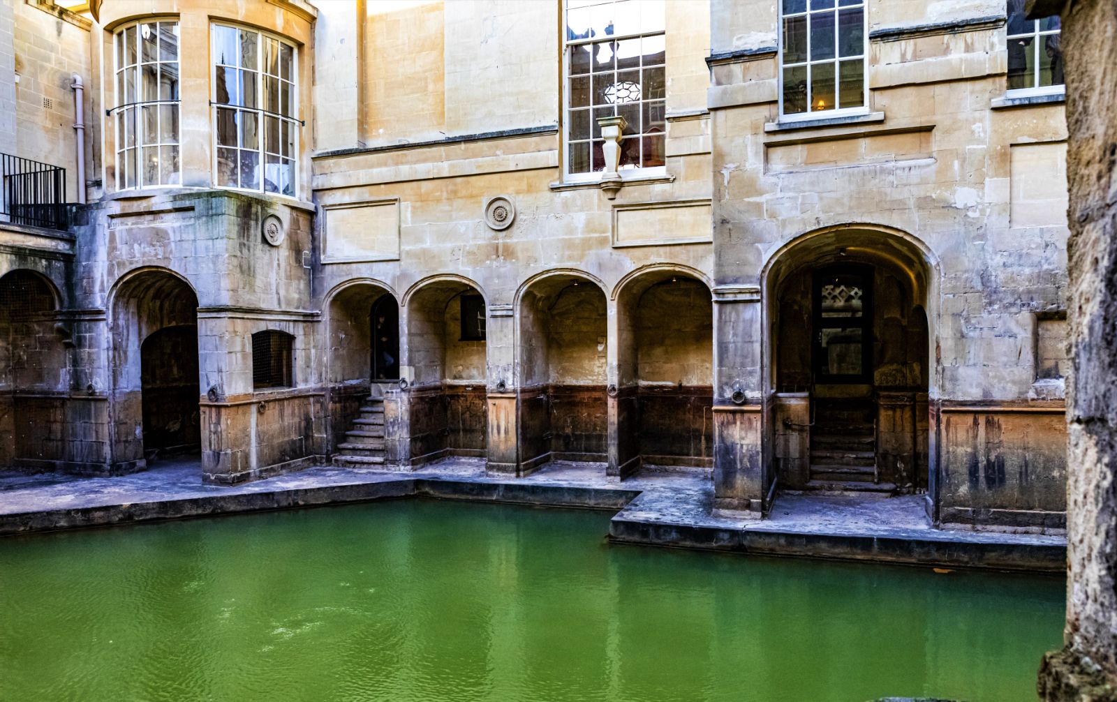 Roman Baths in the city of Bath in South West England