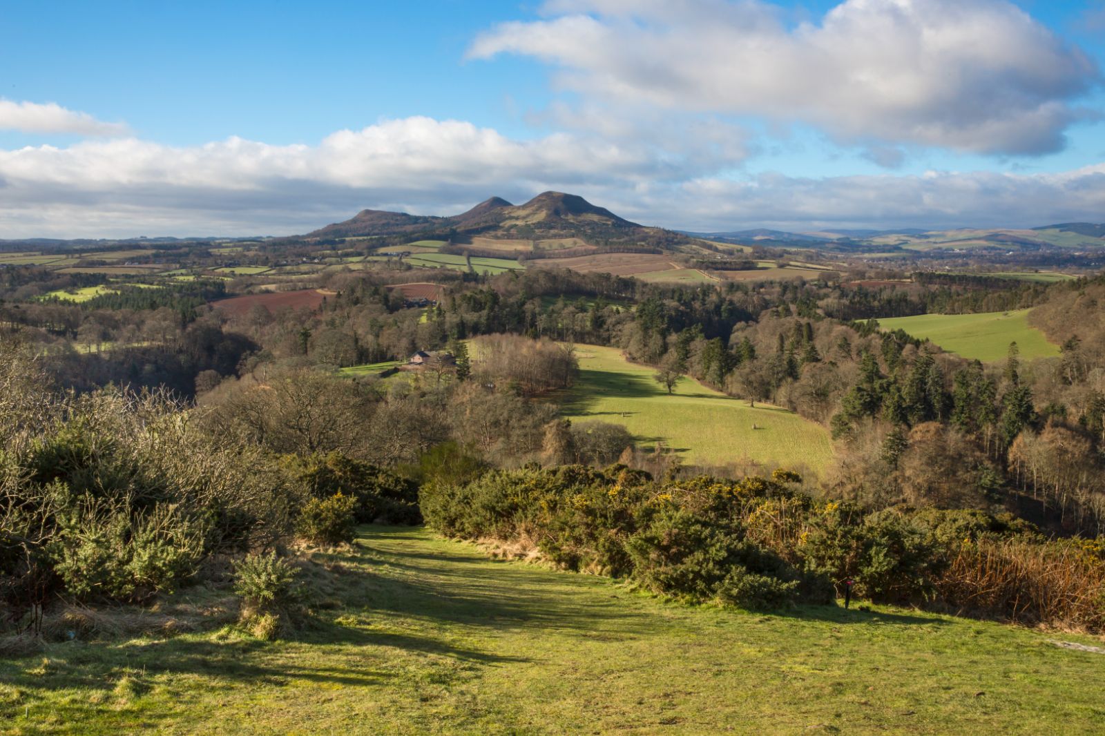 The view from Scott's View in the Scottish Borders overlooking the River Tweed valley