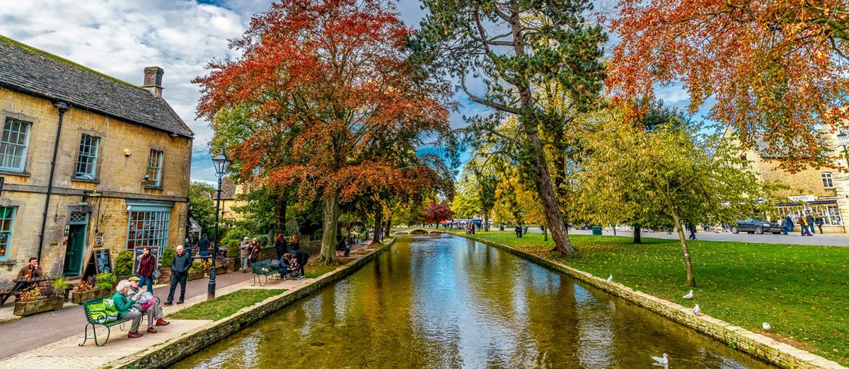 A river in Bourton-on-the-Water in the Cotswolds