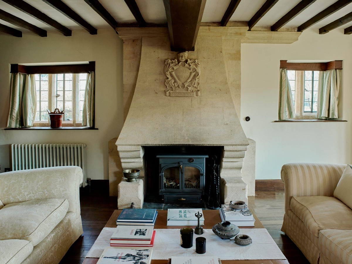 Fireplace in the Living Room at Broadway House in the Cotswolds