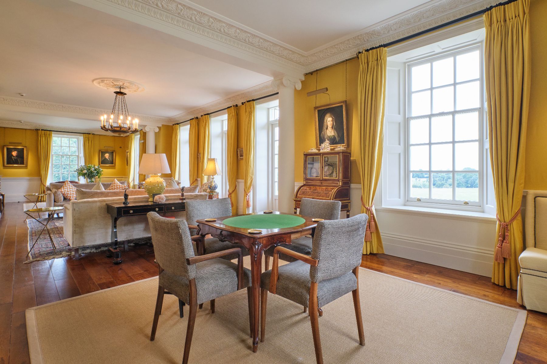 Drawing room at Cirencester Park in the Cotswolds, United Kingdom