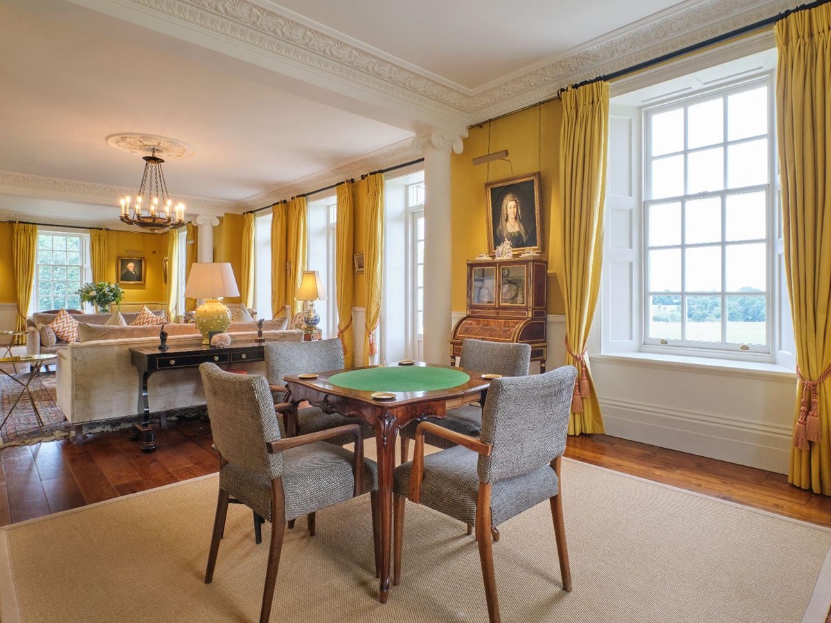 Drawing room at Cirencester Park in the Cotswolds, United Kingdom