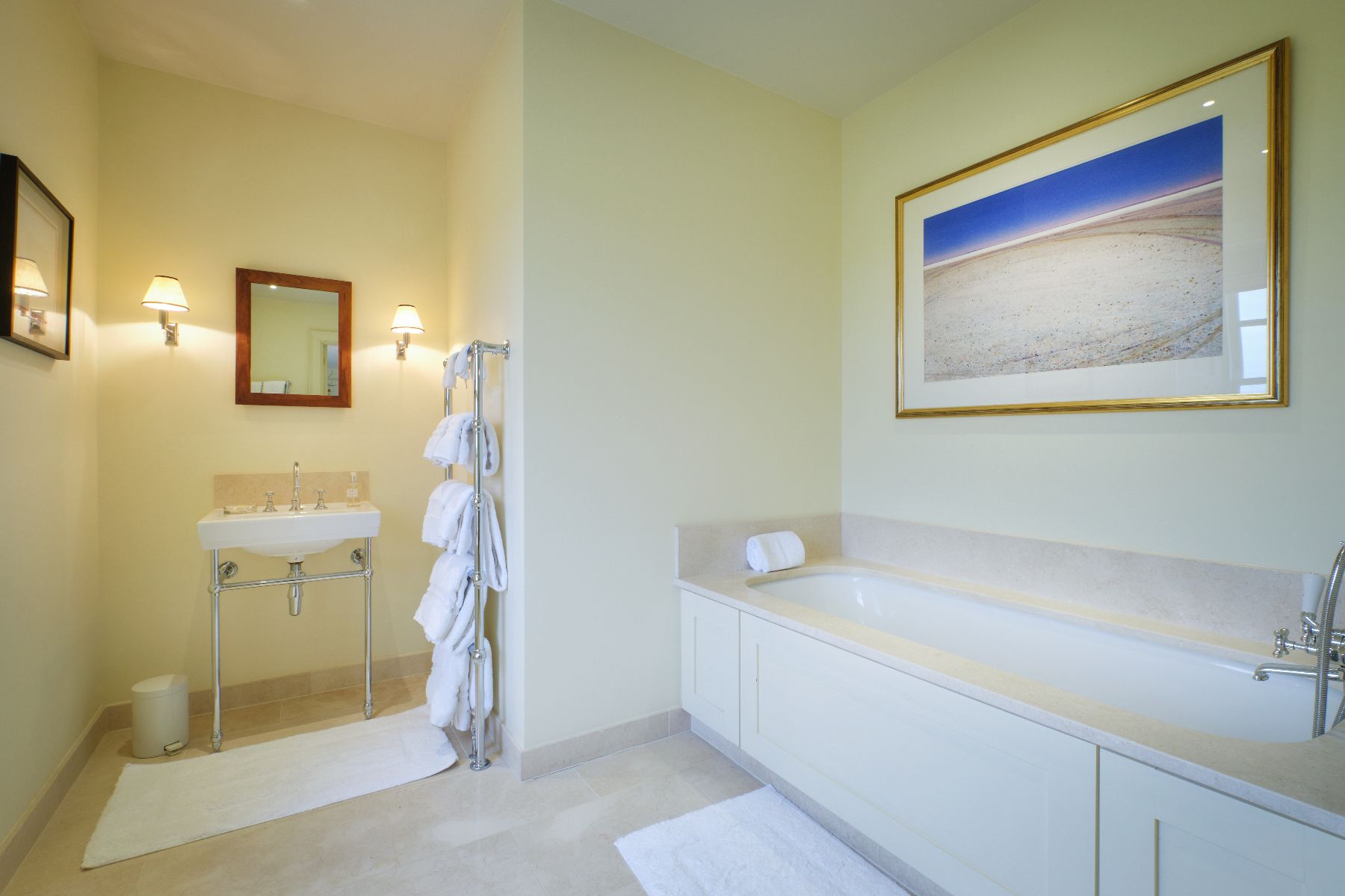 Master bathroom at Cirencester Park in the Cotswolds, United Kingdom