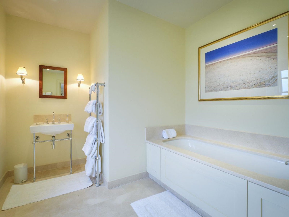 Master bathroom at Cirencester Park in the Cotswolds, United Kingdom