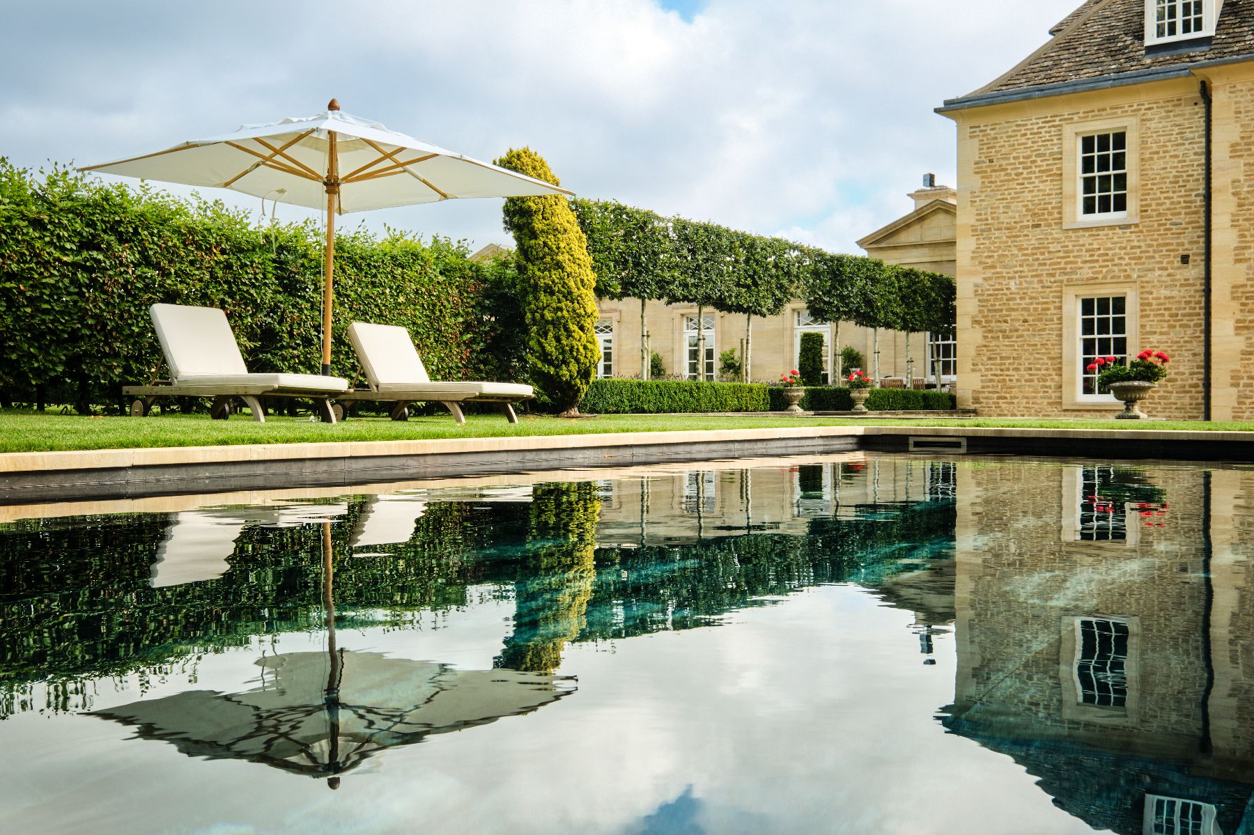 Pool at Cirencester Park in the Cotswolds, United Kingdom