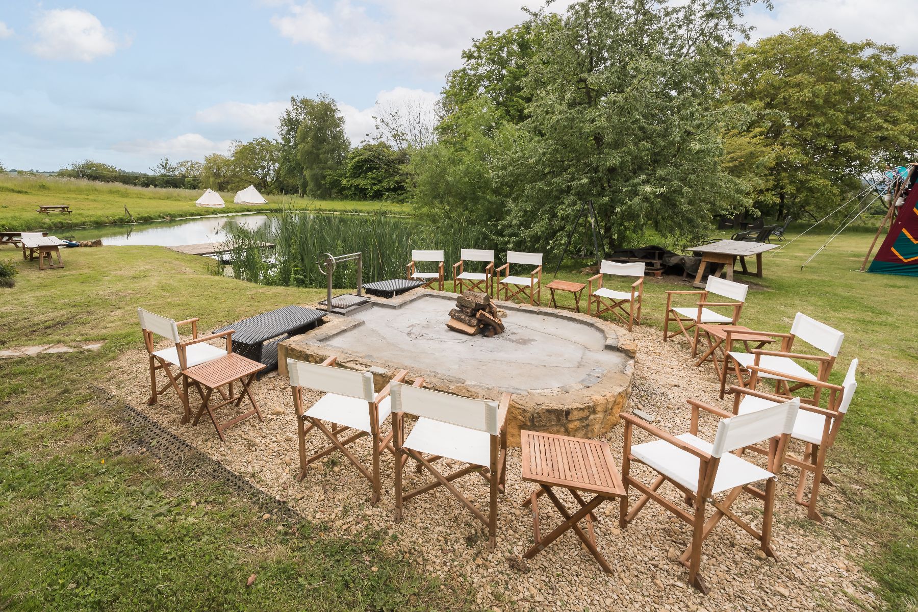 Dining on the lake at Ivy Manor in the Cotswolds