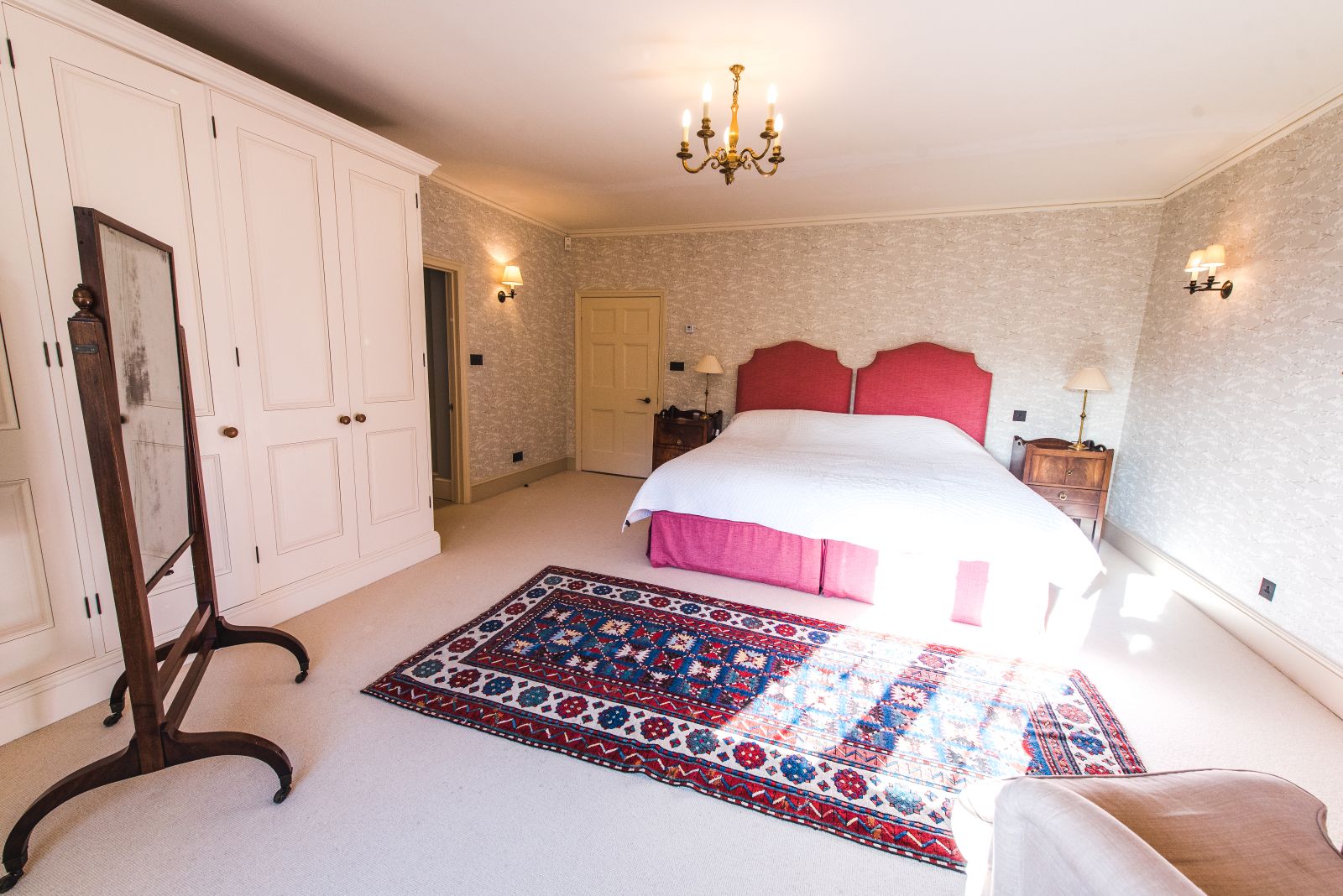The Blue Bedroom at Manor in the Rissingtons in the Cotswolds