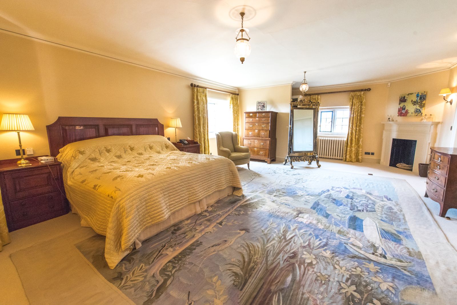 The Master Bedroom at Manor in the Rissingtons in the Cotswolds
