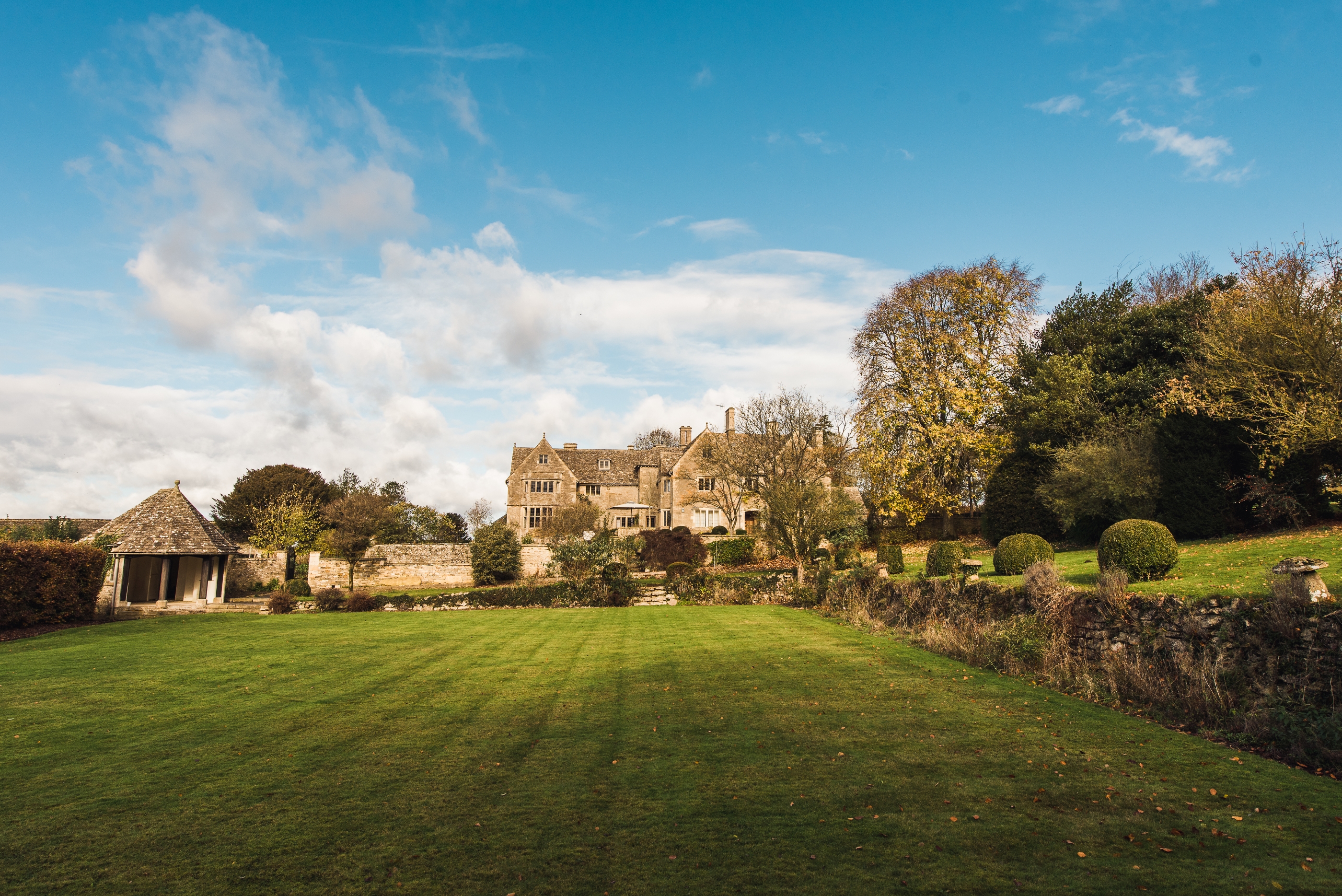 Garden and grounds of Manor in the Rissingtons, Cotswolds