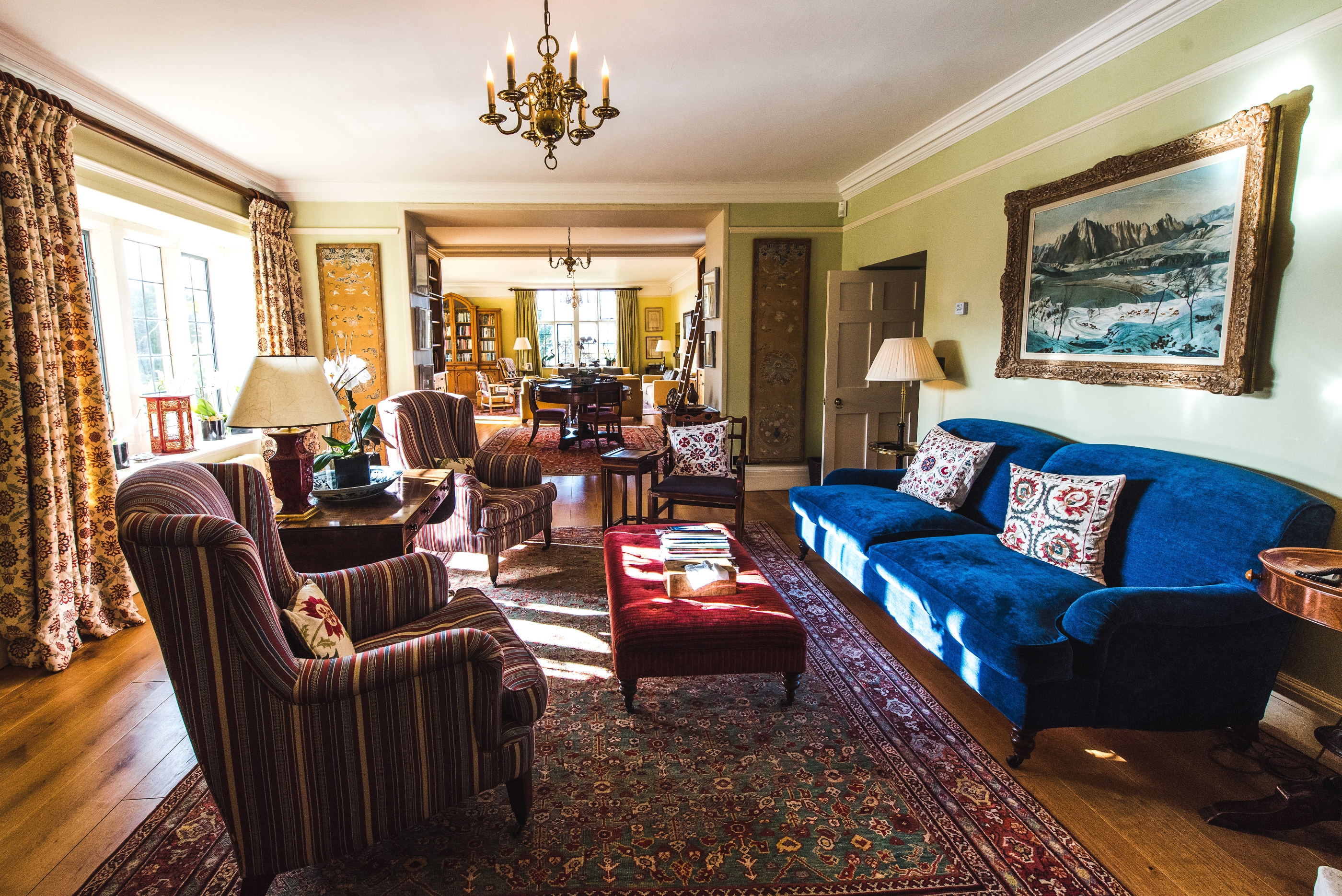 Living room of Manor in the Rissingtons, Cotswolds