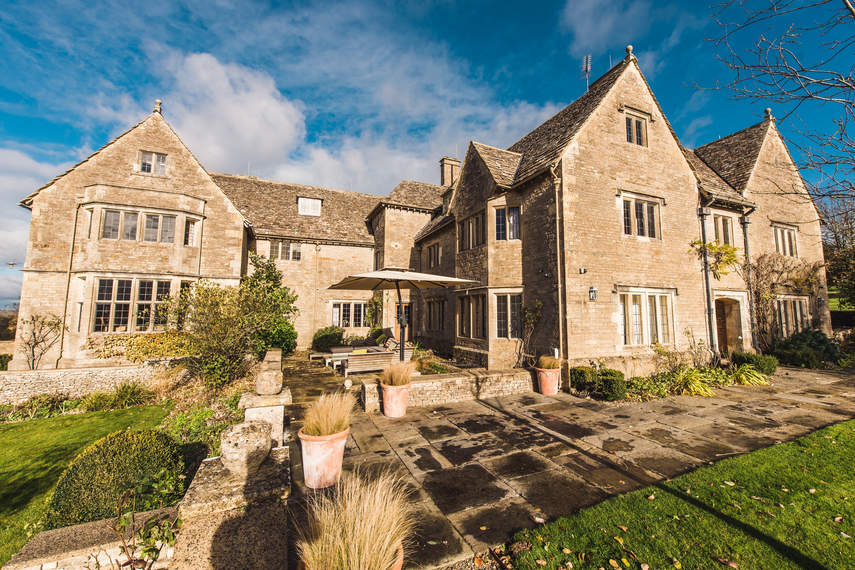Exteriors of Manor in the Rissingtons, Cotswolds