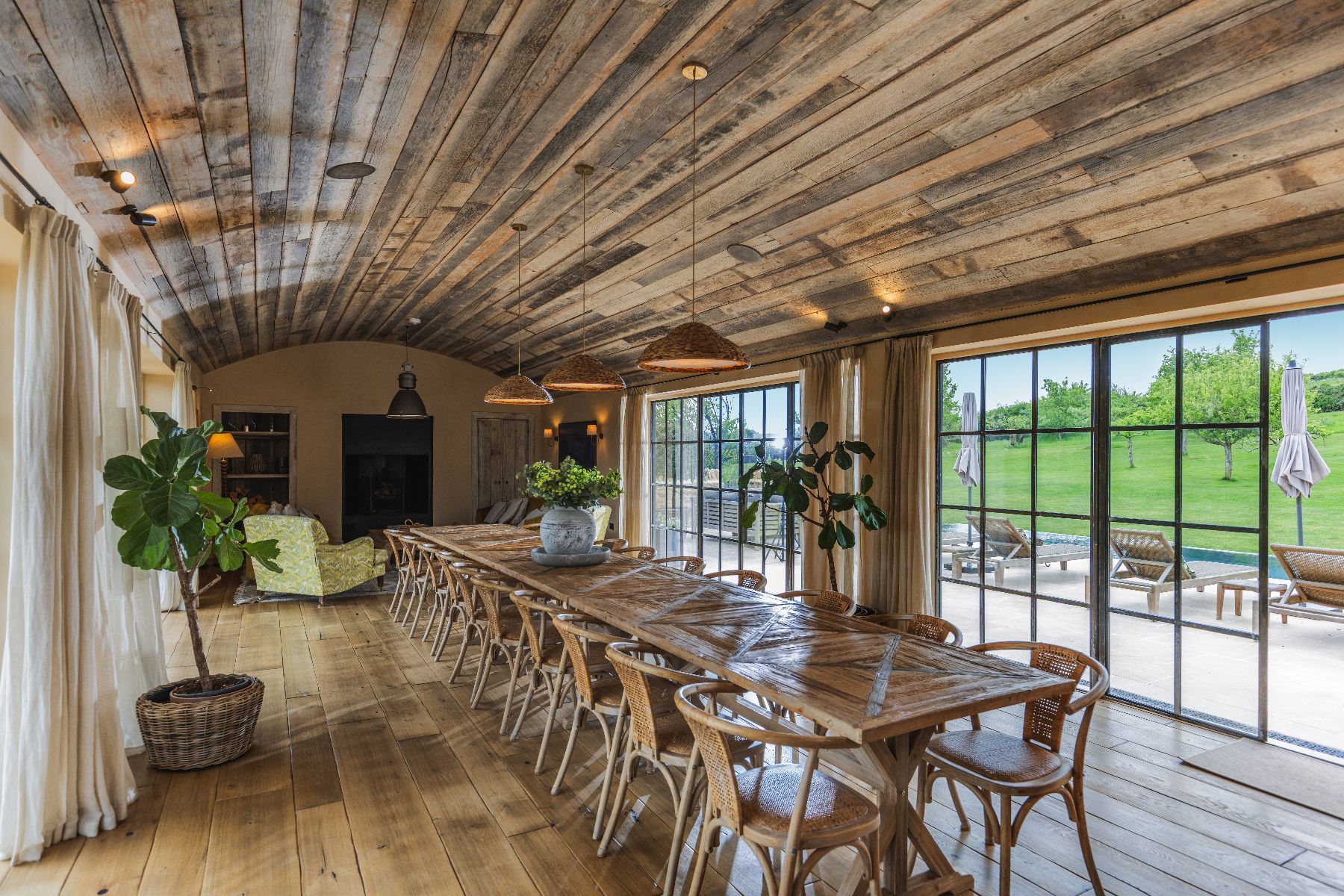 Dining room at Oddington Farm in the Cotswolds, United Kingdom