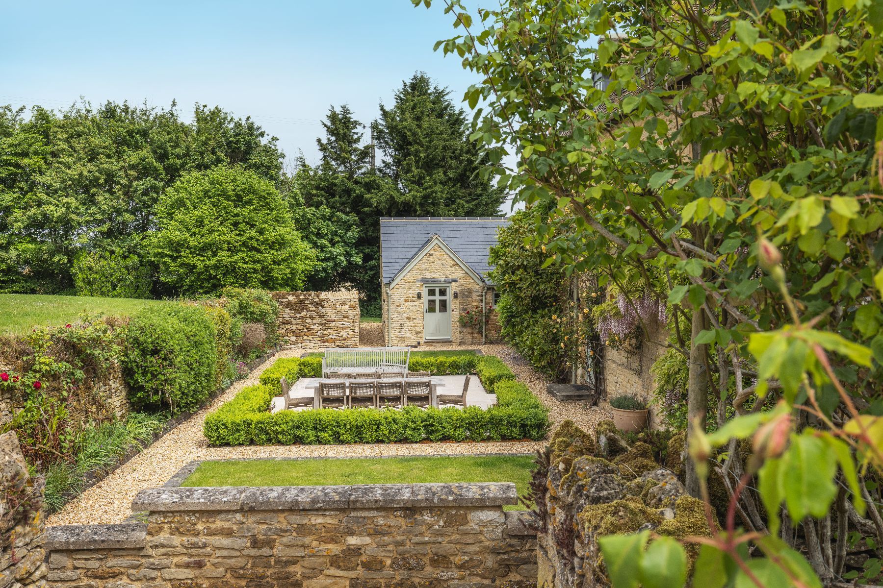 Garden at Oddington Farm in the Cotswolds, United Kingdom