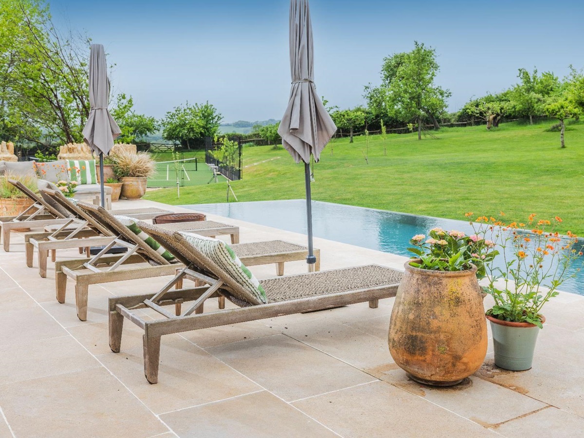 Pool at Oddington Farm in the Cotswolds, United Kingdom