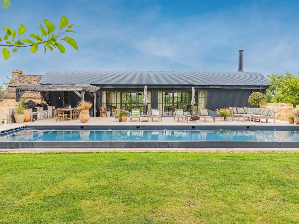 Pool at Oddington Farm in the Cotswolds, United Kingdom