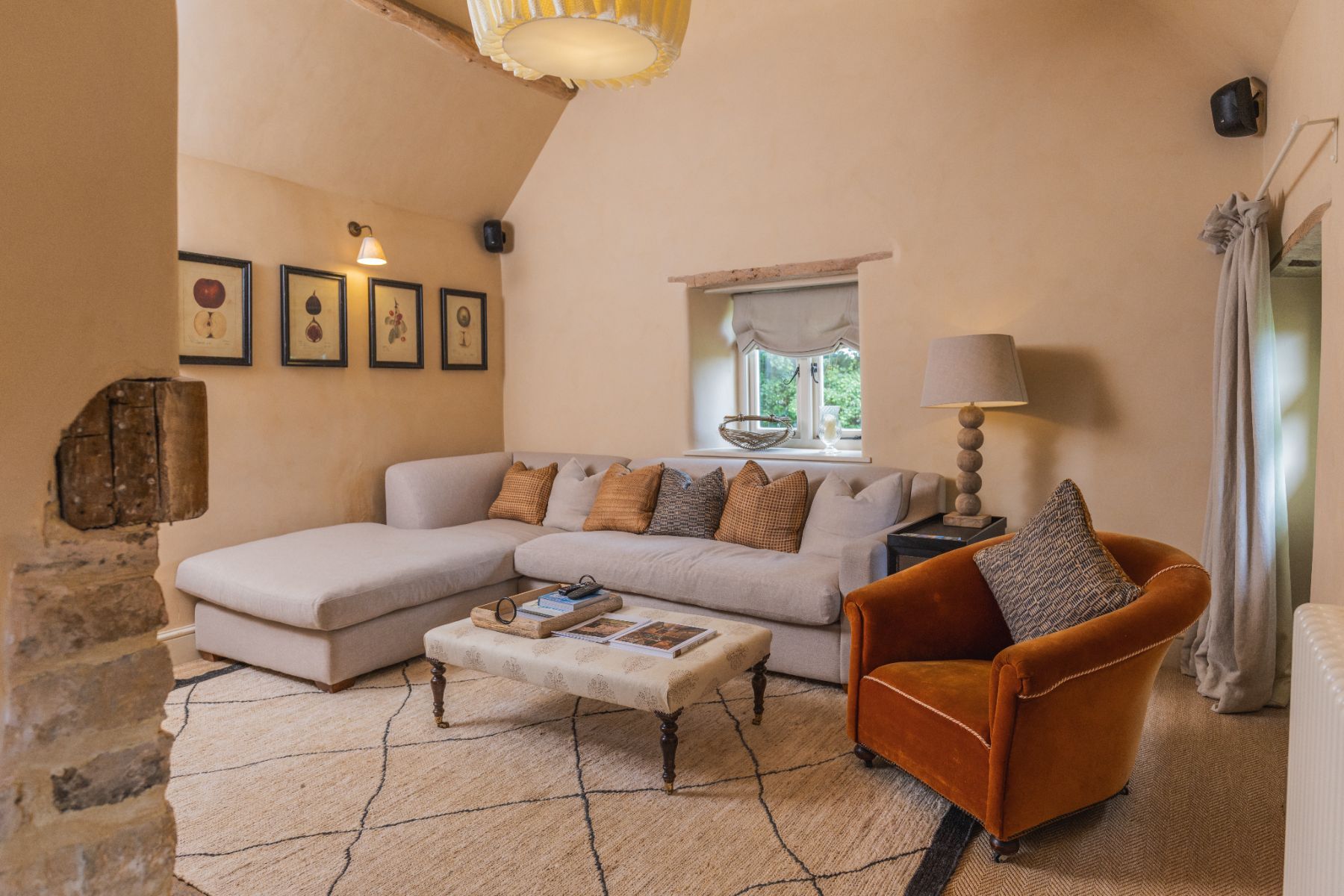 Sitting room at Oddington Farm in the Cotswolds, United Kingdom