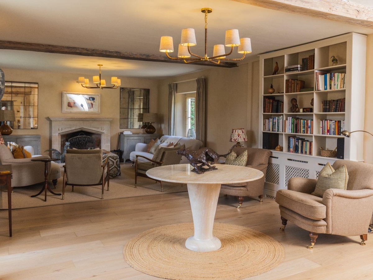 Sitting room at Oddington Farm in the Cotswolds, United Kingdom