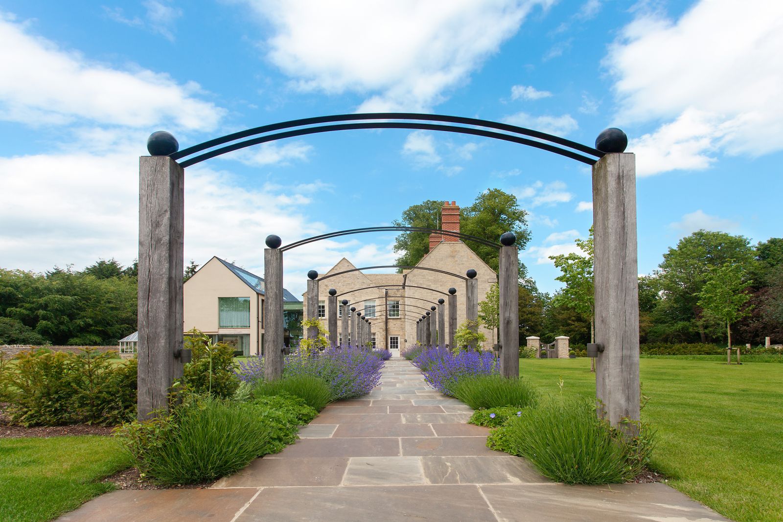 the driveway at the villa