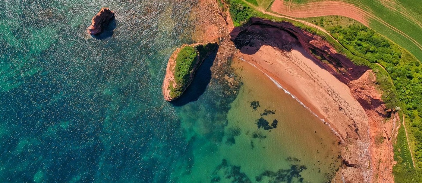 Aerial view of the Devon coastline
