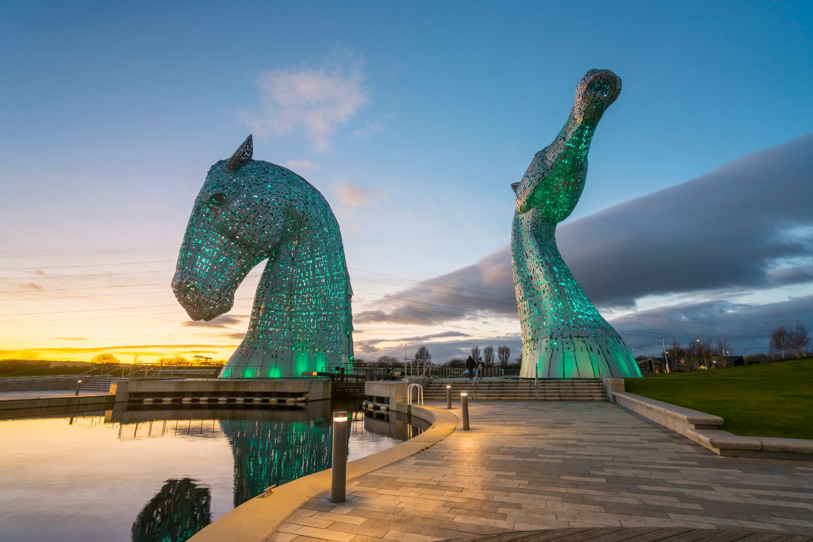 Helpies at dusk in Falkirk, Scotland