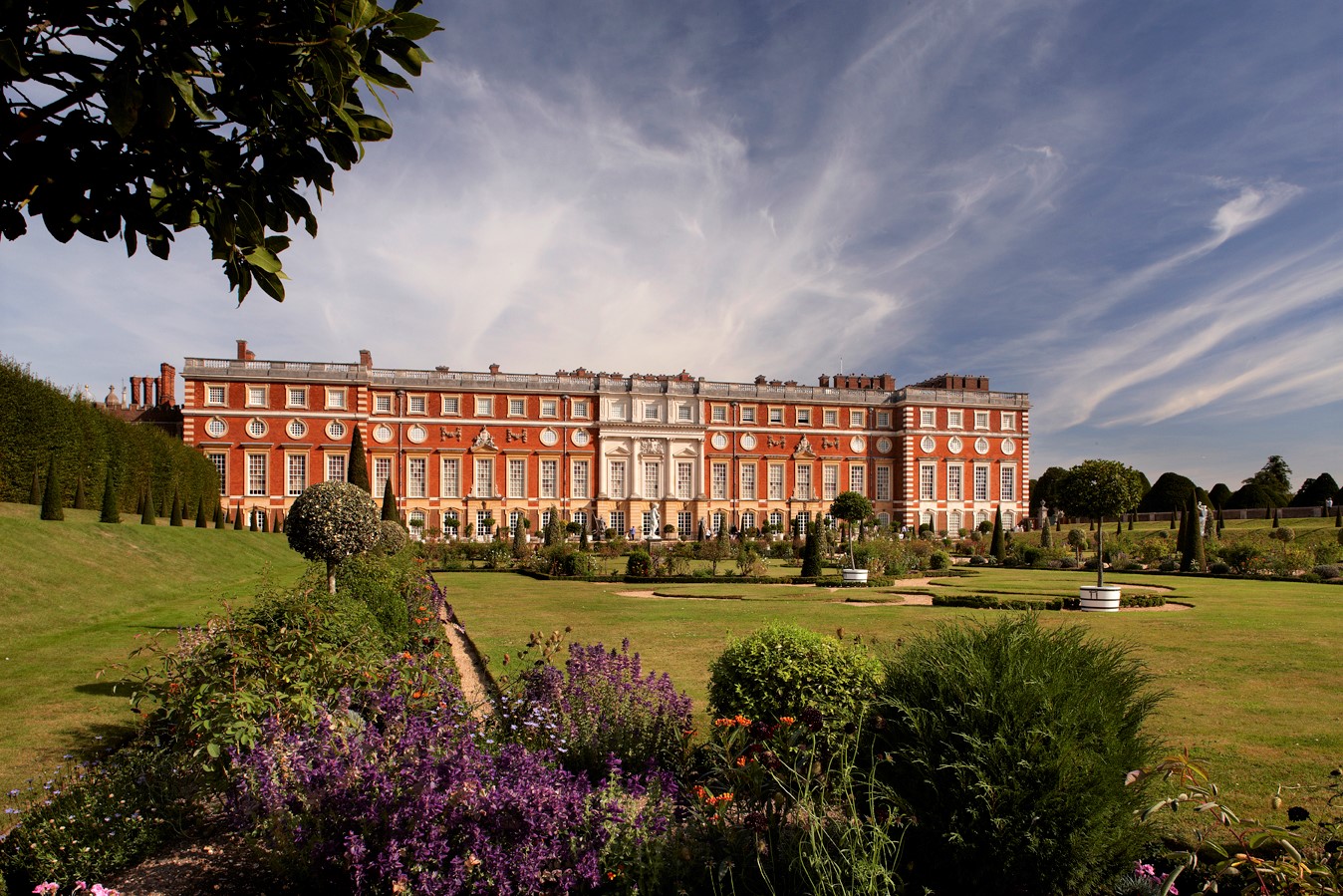 Hampton Court Palace and its gardens near London, England
