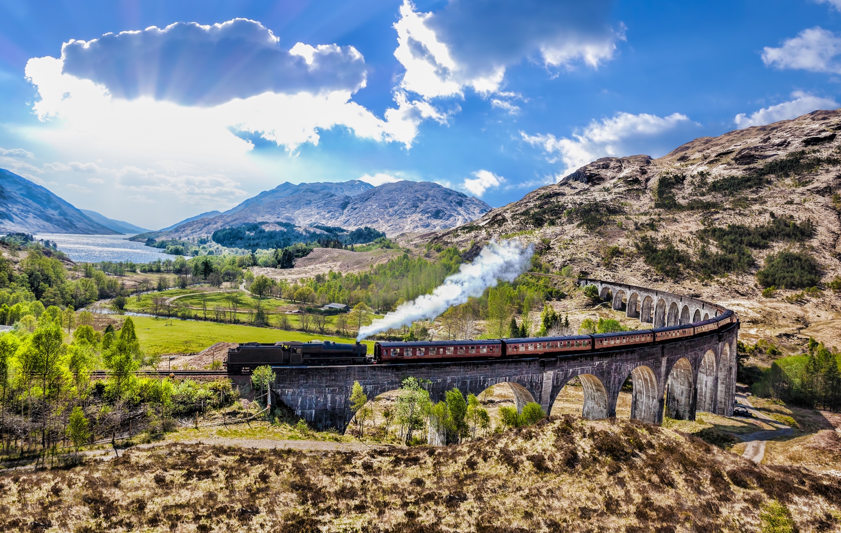 The Jacobite Steam train in Scotland