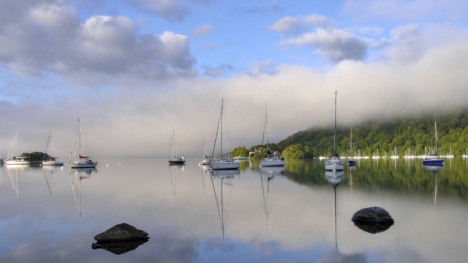 Boats on the Lake District in Cumbria, England