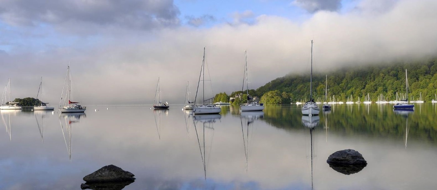 Boats on the Lake District in Cumbria, England