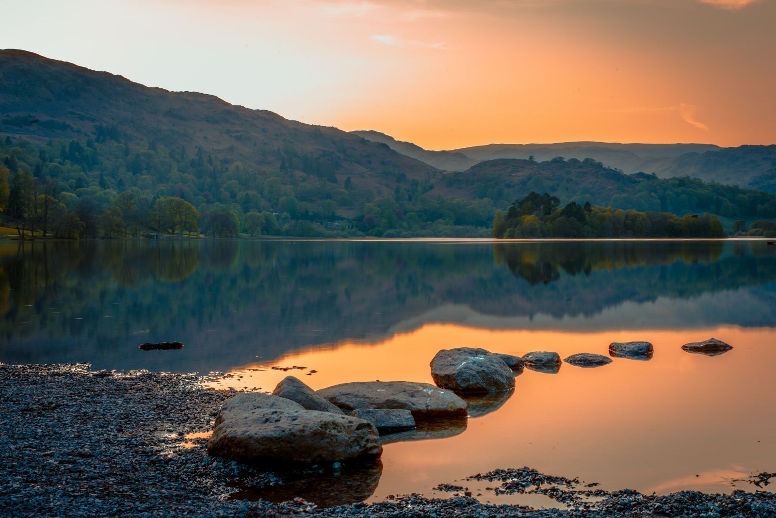 Sunset over the Lake District in Cumbria, England