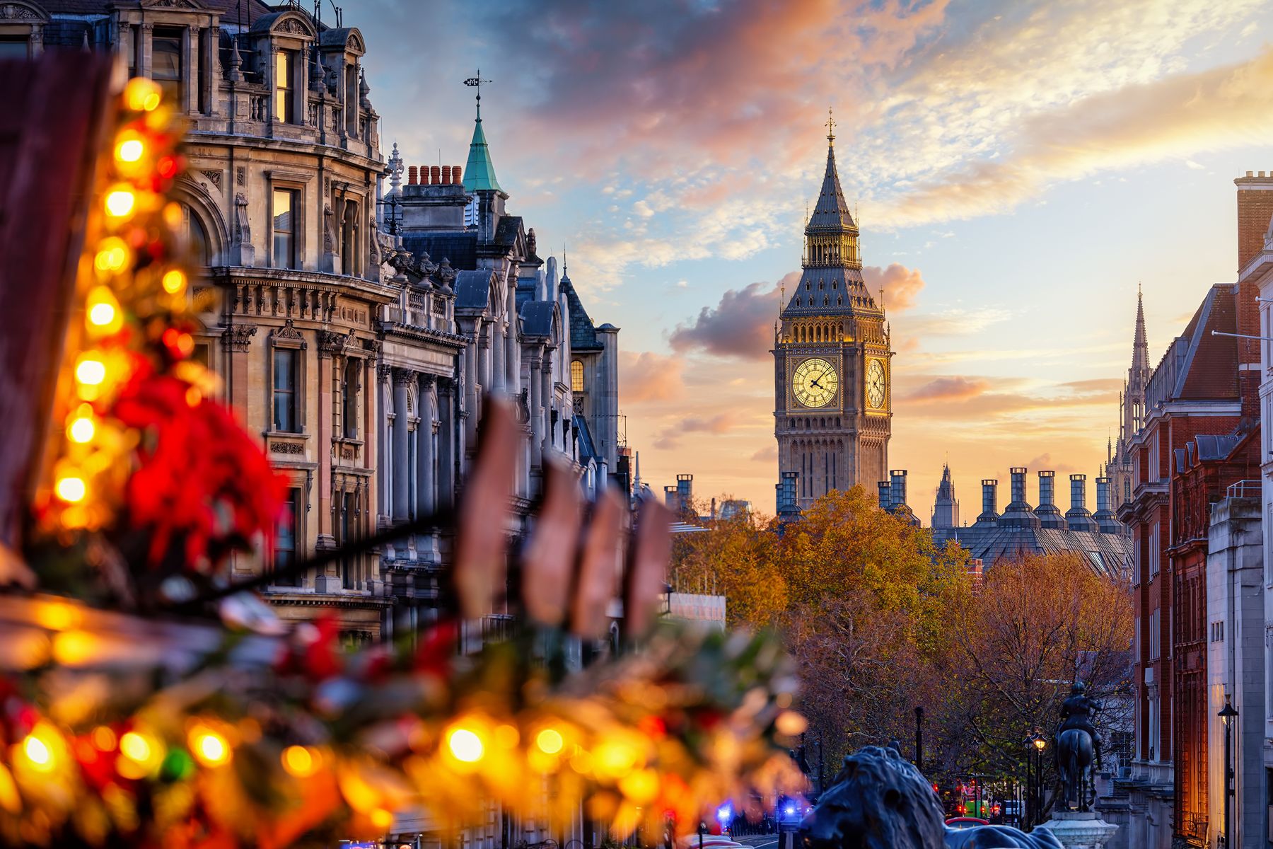 London skyline during winter