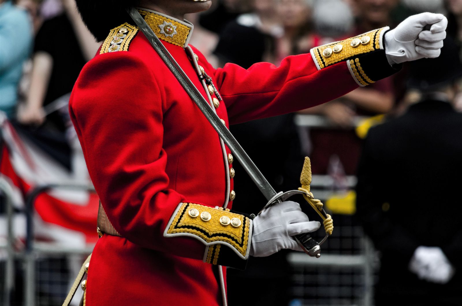 A royal guard outside Buckingham Palace in London
