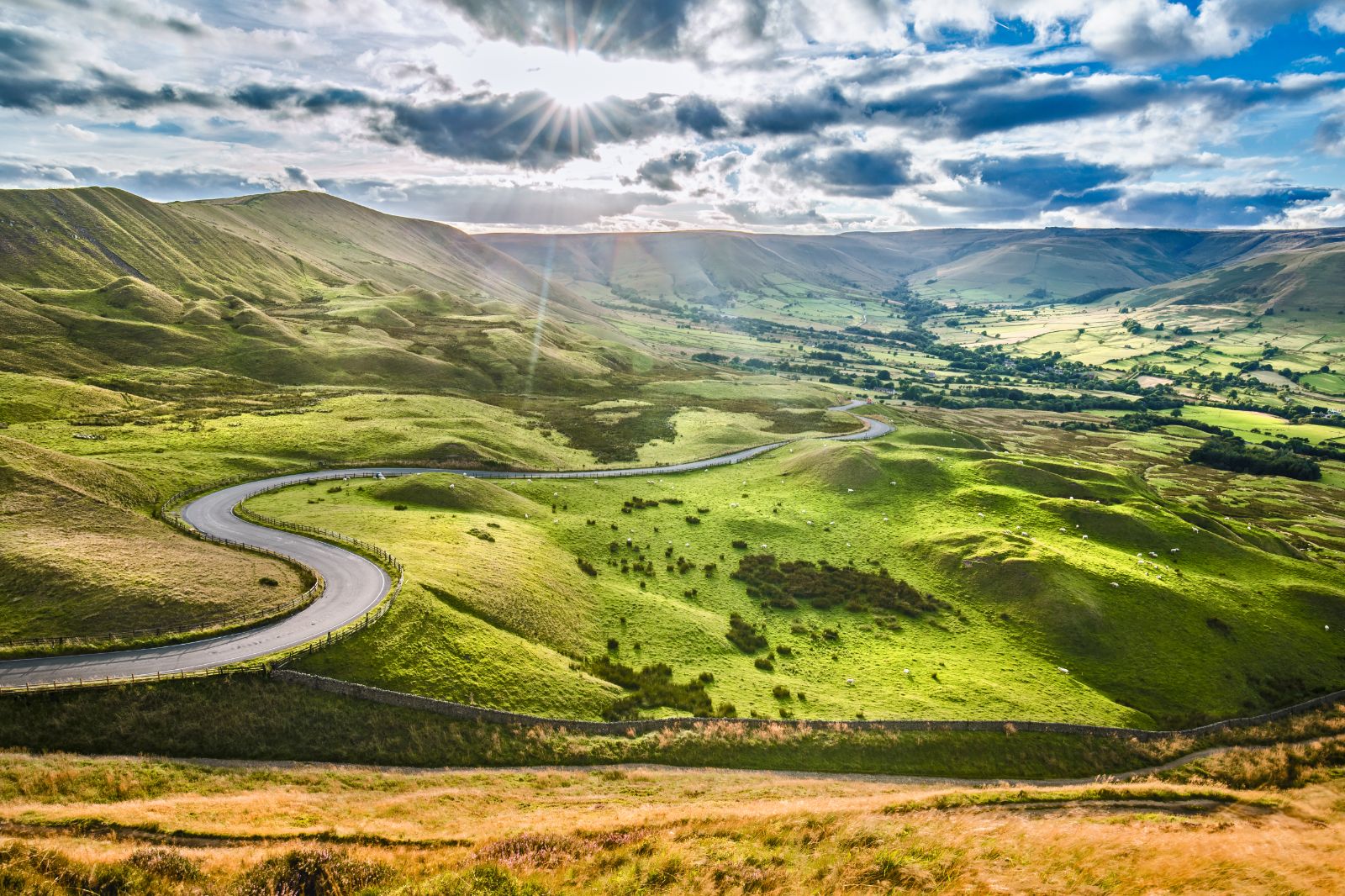 Peak District landscape in Cumbria, England