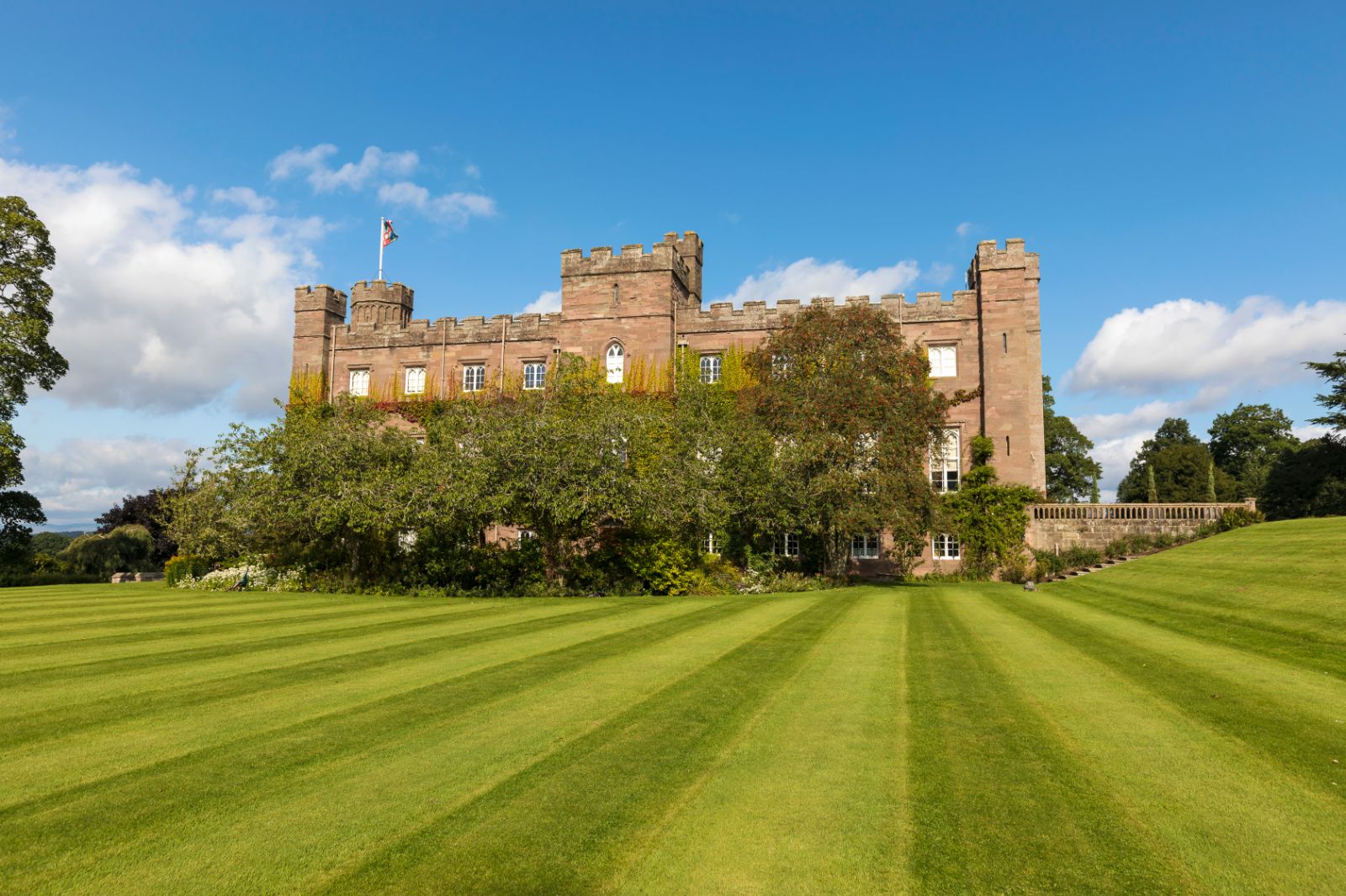 Exterior view of Scone Palace in Perth, Scotland