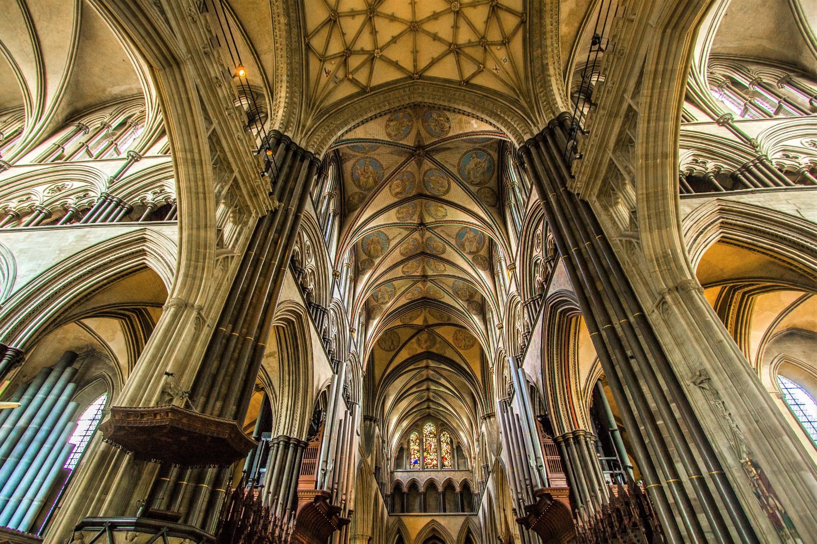 Salisbury Cathedral interior in the South West of England