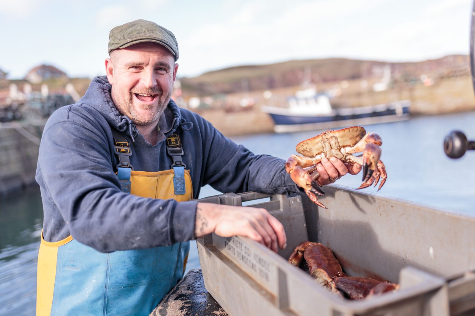 A fisherman in St Abbs in the southeast of Scotland