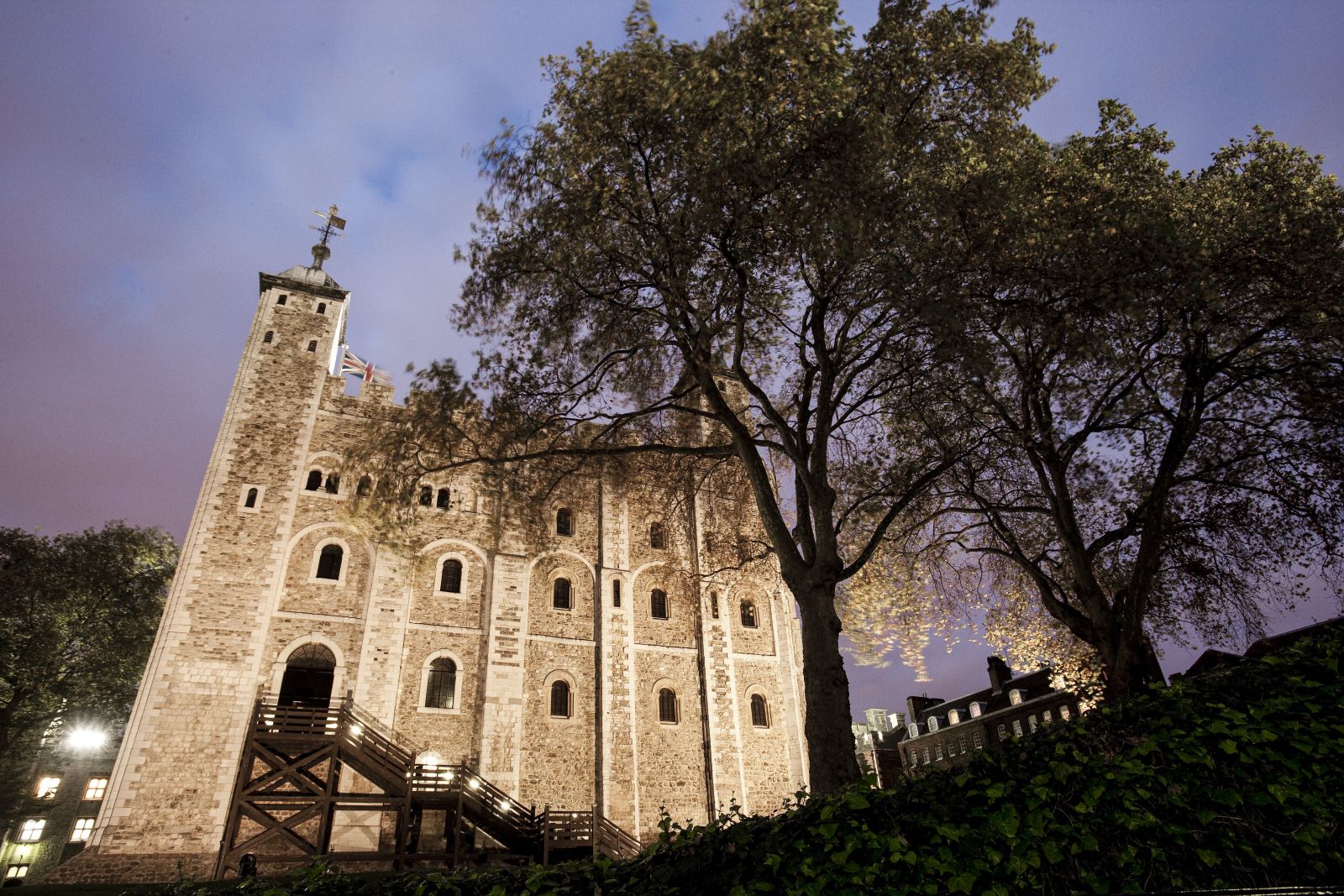 The Tower of London illuminated at night