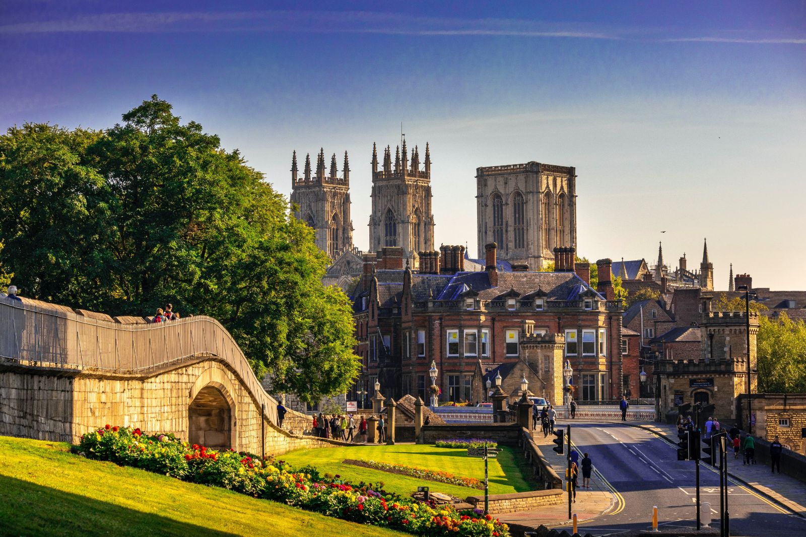 Streets of York leading to the Minster in Northern England