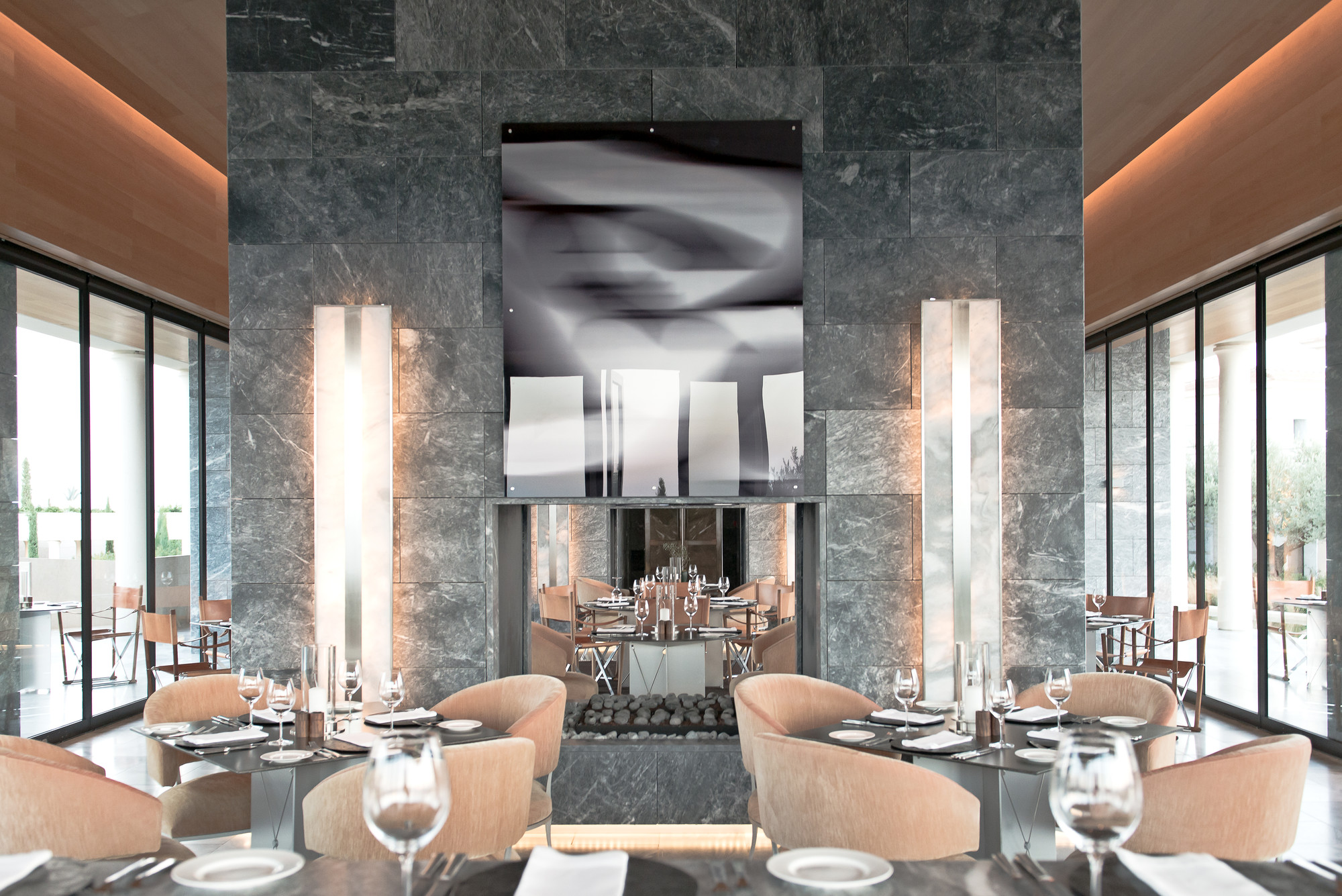 Stylish bar of Amanzoe, Greece