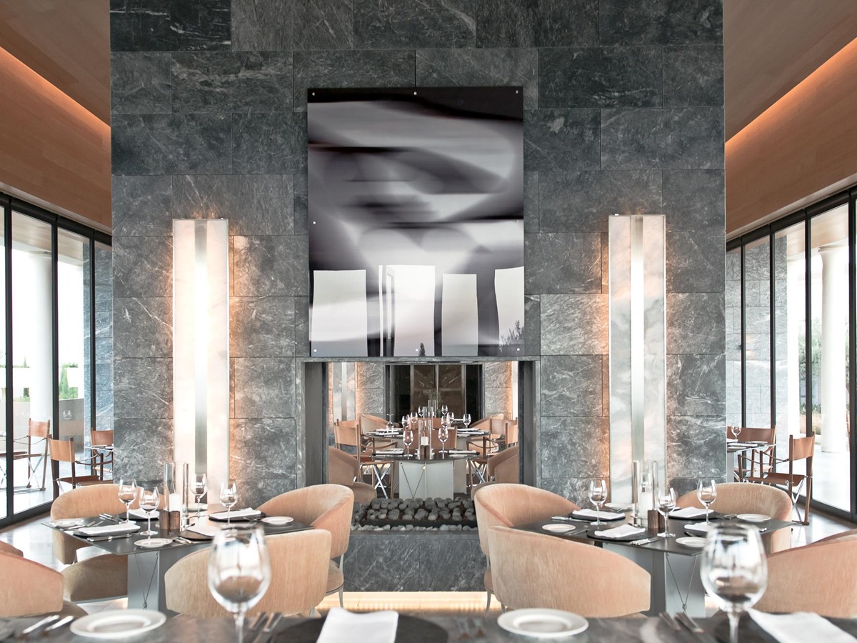 Stylish bar of Amanzoe, Greece