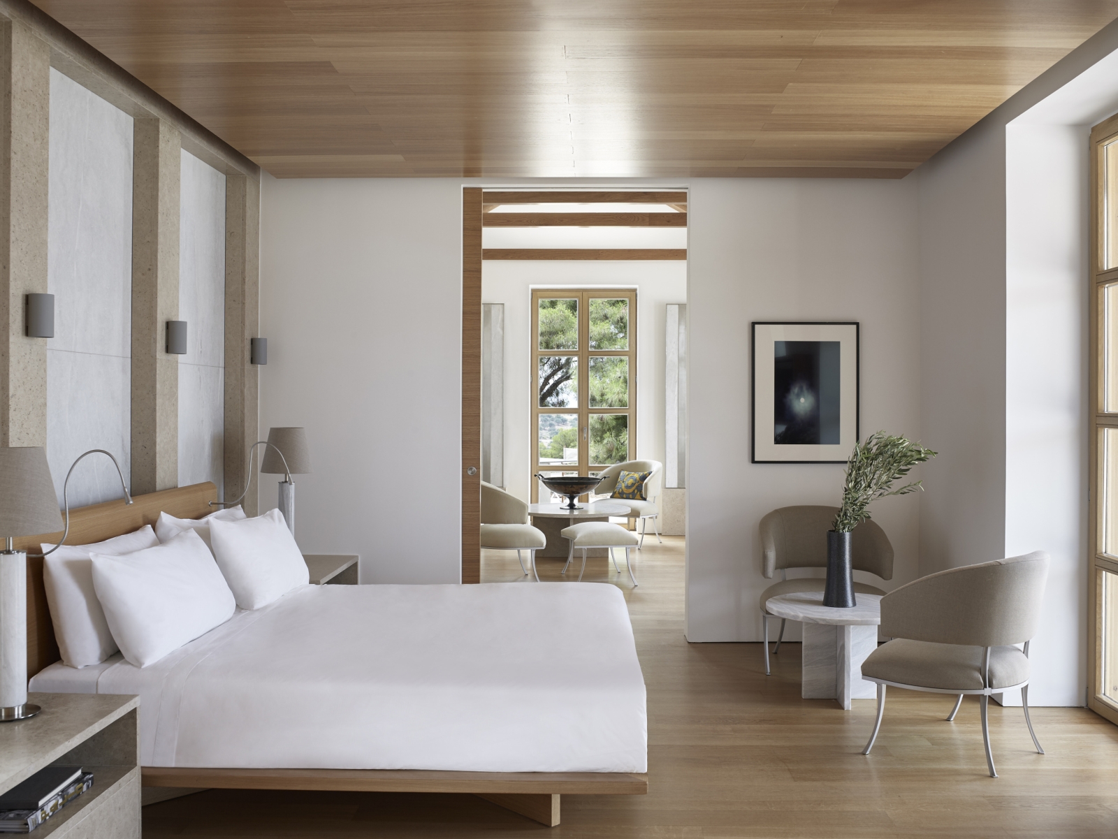 Bright bedroom at Amanzoe