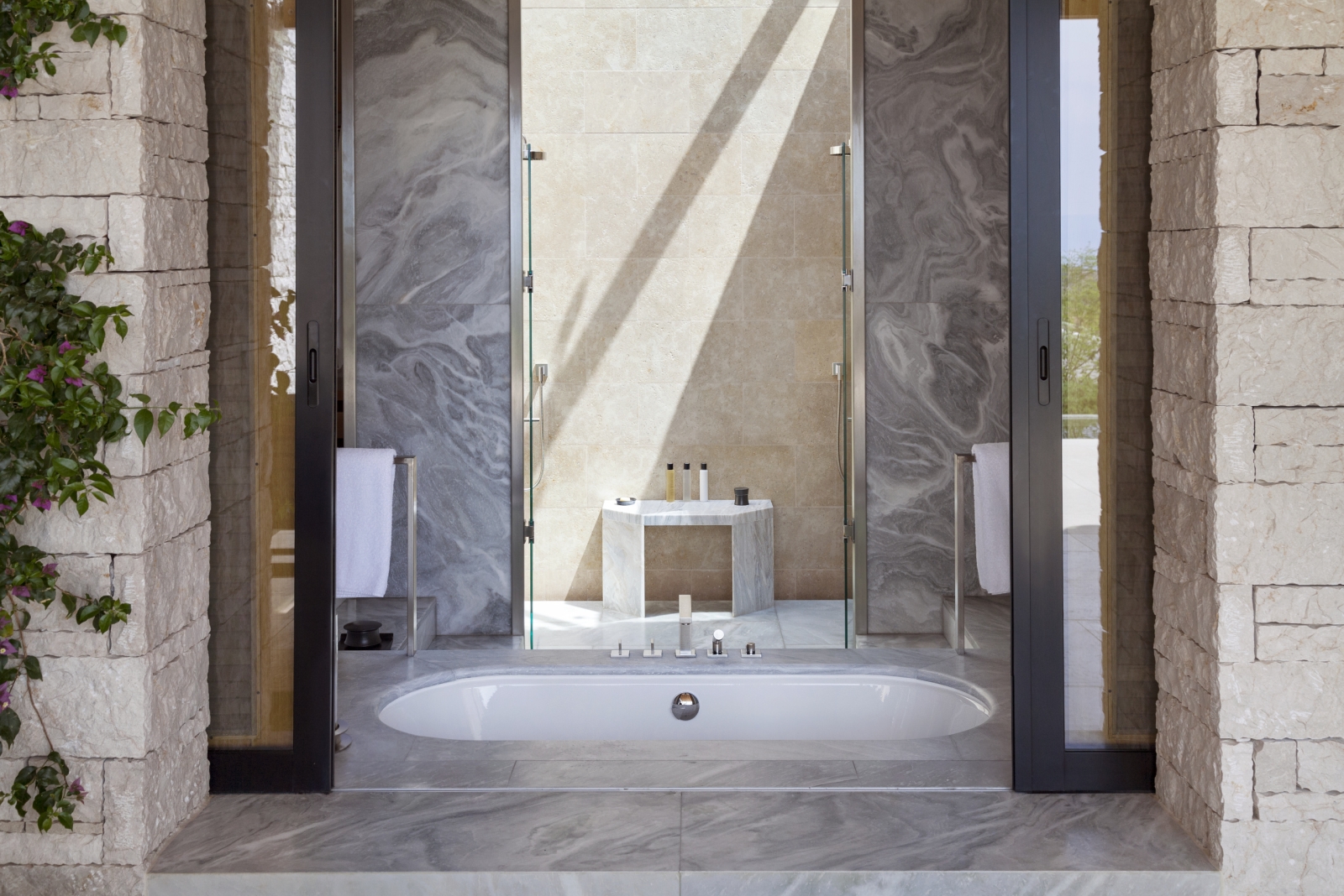 Bathroom of a Pavilion at Amanzoe