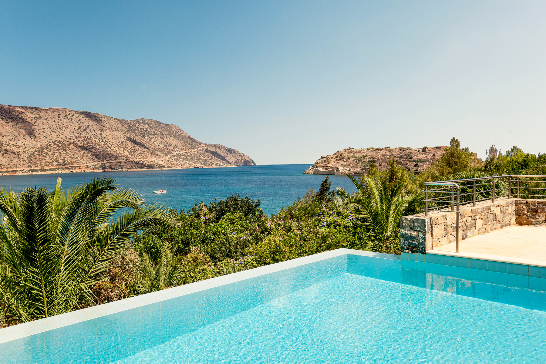 Pool with ocean views at Phāea Blue Palace in Crete