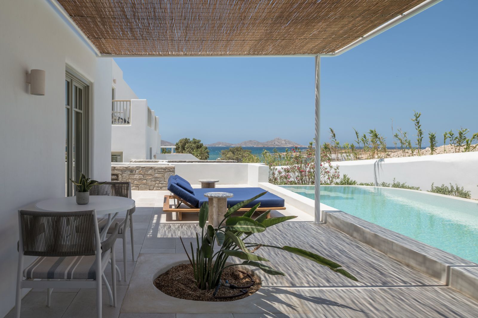 Private pool of a suite at the Cosme Resort in Paros Greece