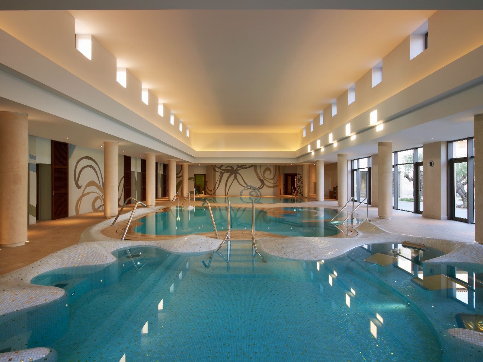 Indoor spa pool at COsta Navarino in the Messinia region of Greece