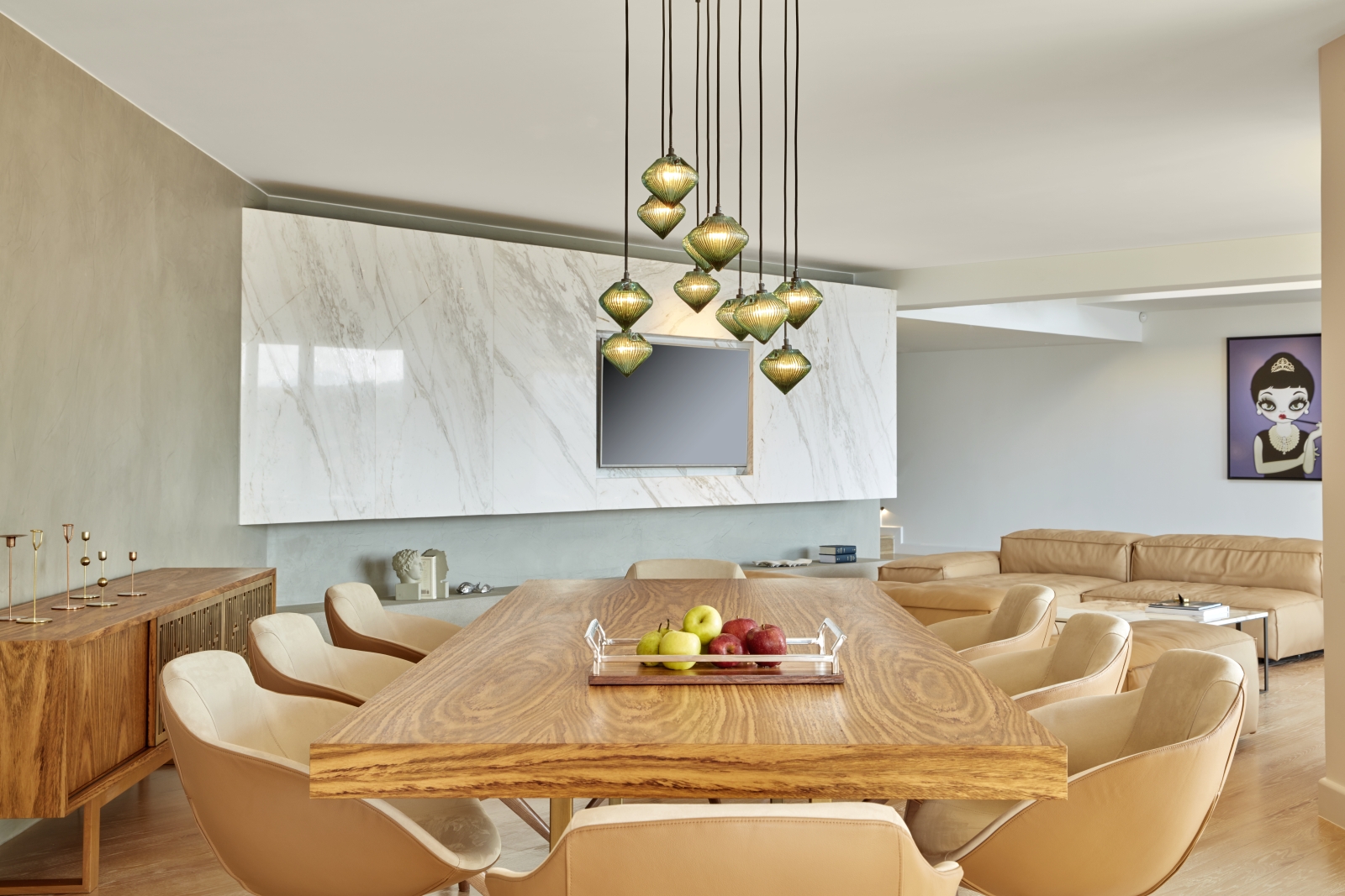 Modern Scandinavian dining area in a Mansion at luxury resort Daios Cove in Greece