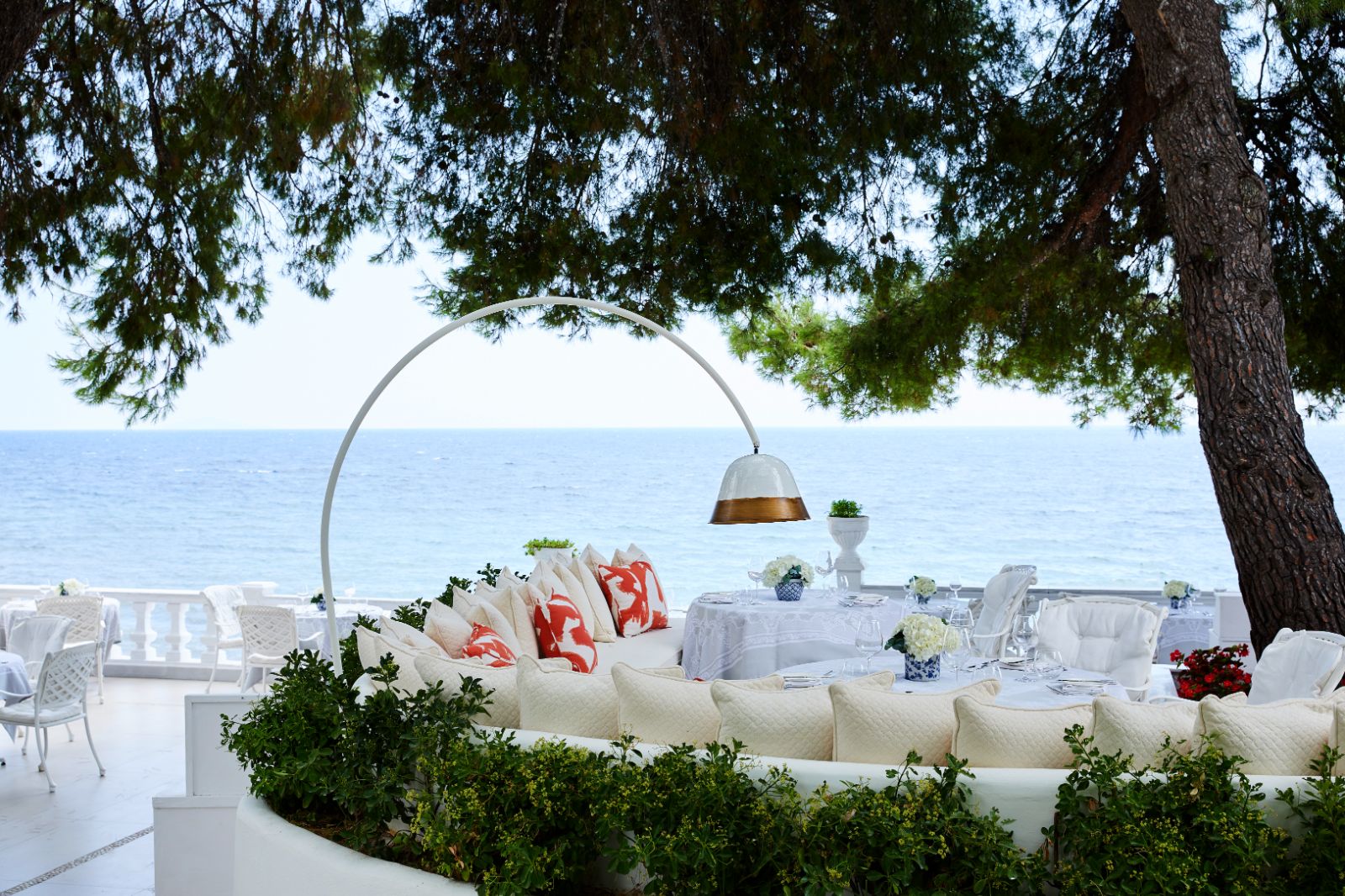 Al fresco dining at luxury resort Danai Beach in Greece