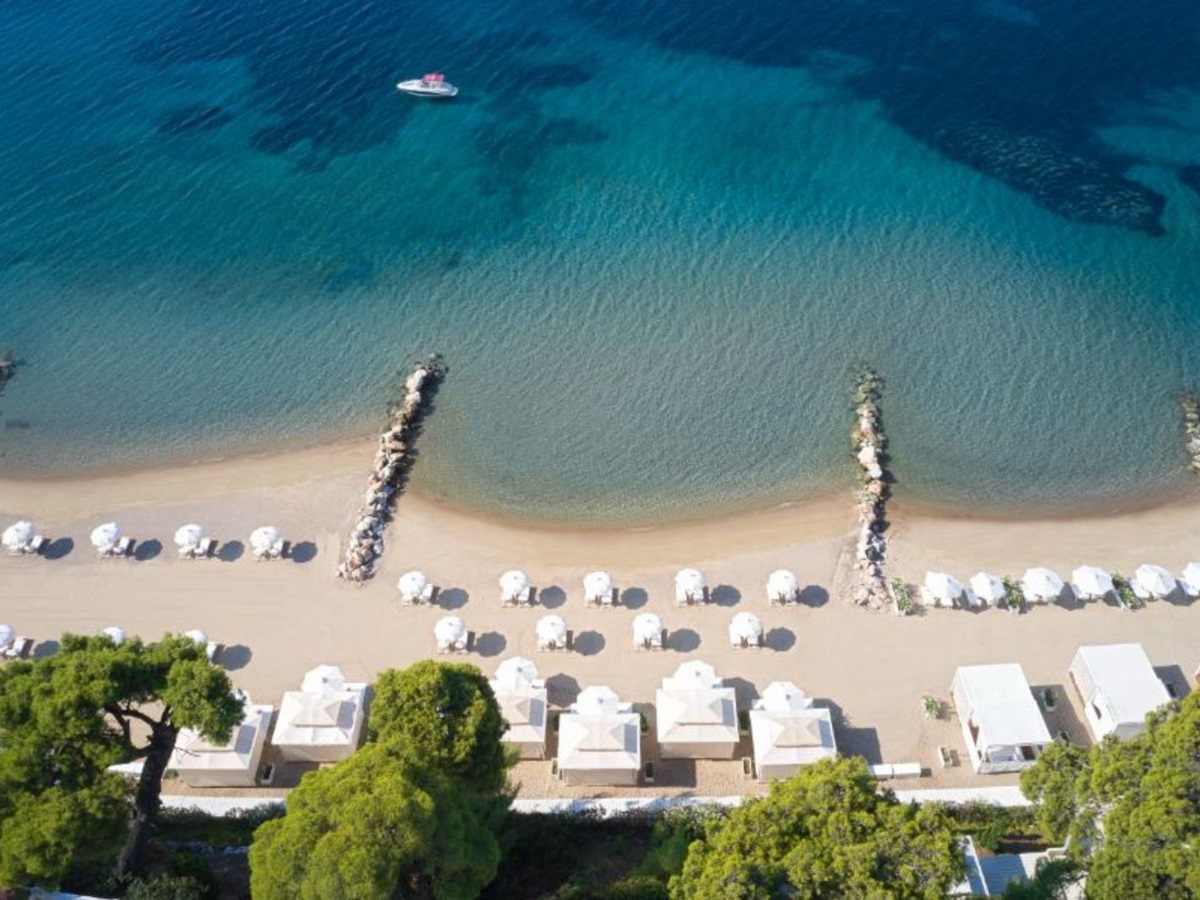 Luxury Hotel Danai Beach Private Beach Aerial View