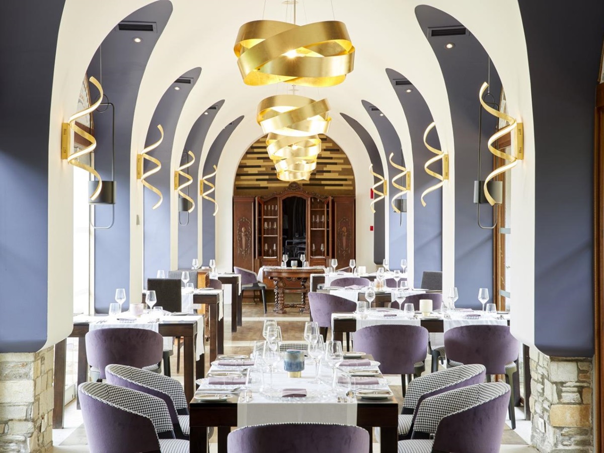 Indoor restaurant at Eagles Palace resort in Halkidiki, Greece