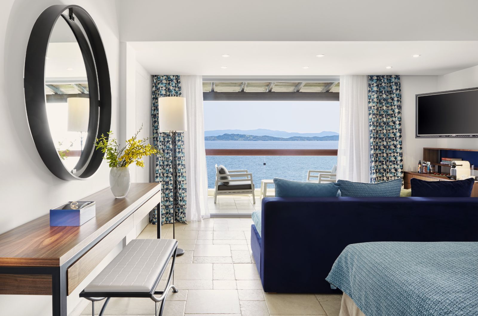 Junior suite living room at Eagles Palace resort in Halkidiki, Greece